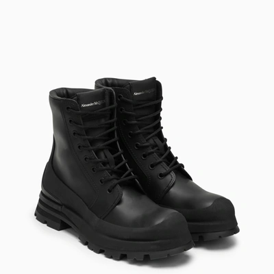 Shop Alexander Mcqueen Alexander Mc Queen Wander Black Leather Boot