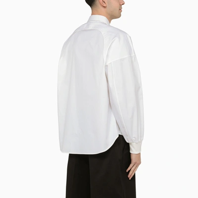 Shop Alexander Mcqueen Alexander Mc Queen White Cotton Shirt With Ribbed Cuffs