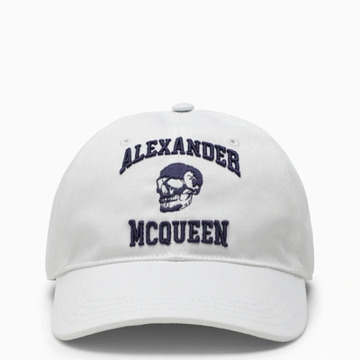 Shop Alexander Mcqueen Alexander Mc Queen White Baseball Cap With Logo