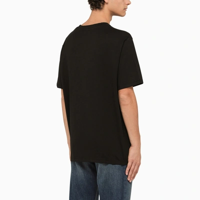 Shop Balmain Black Crew Neck T Shirt With Logo