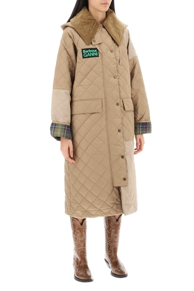 Shop Barbour X Ganni Burghley Quilted Trench Coat