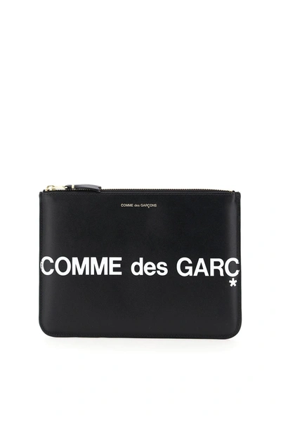 Shop Comme Des Garçons Comme Des Garcons Wallet Leather Pouch With Logo