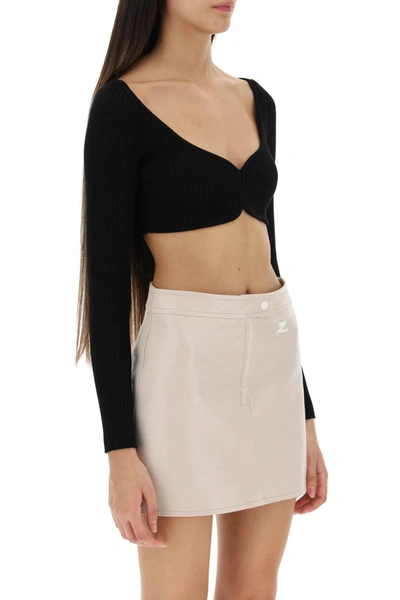 Shop Courrèges Courreges Ribbed Cropped Sweater