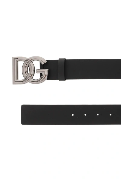 Shop Dolce & Gabbana Lux Leather Belt With Dg Buckle