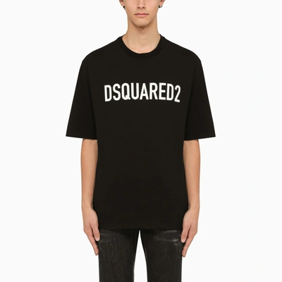 Shop Dsquared2 Black Crew Neck T Shirt With Logo