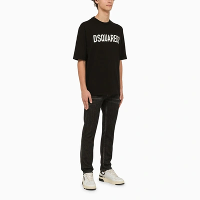 Shop Dsquared2 Black Crew Neck T Shirt With Logo
