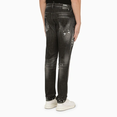 Shop Dsquared2 Black Washed Denim Regular Jeans With Wear