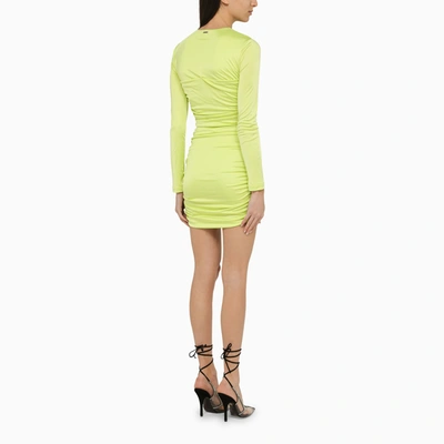 Shop Dsquared2 Short Lime Dress With Draping