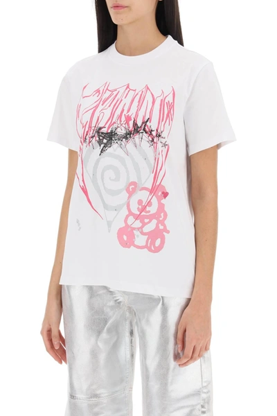 Shop Ganni T Shirt With Abstract Print