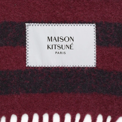 Shop Maison Kitsuné Striped Wool Scarf