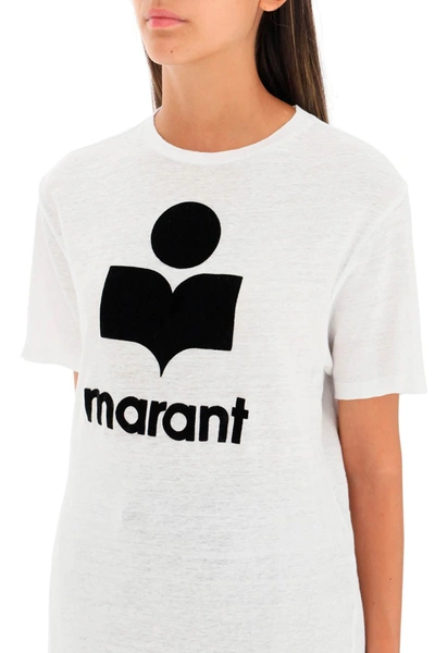 Shop Marant Etoile Isabel  Zewel T Shirt With Flocked Logo