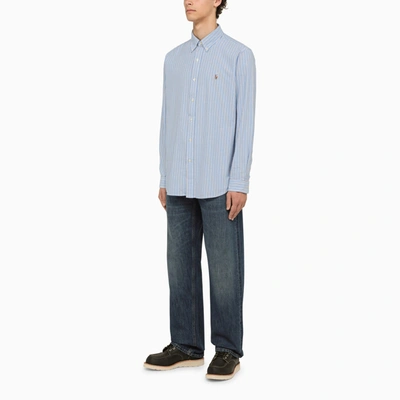 Shop Polo Ralph Lauren Blue Striped Cotton Shirt