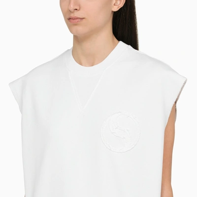 Shop Stella Mccartney Stella Mc Cartney White Cotton Over Vest With Logo