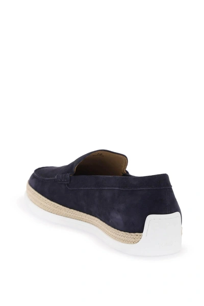 Shop Tod's Suede Slip On With Rafia Insert