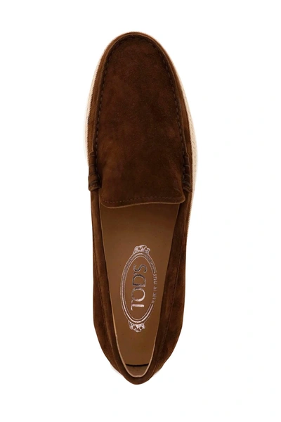 Shop Tod's Suede Slip On With Rafia Insert