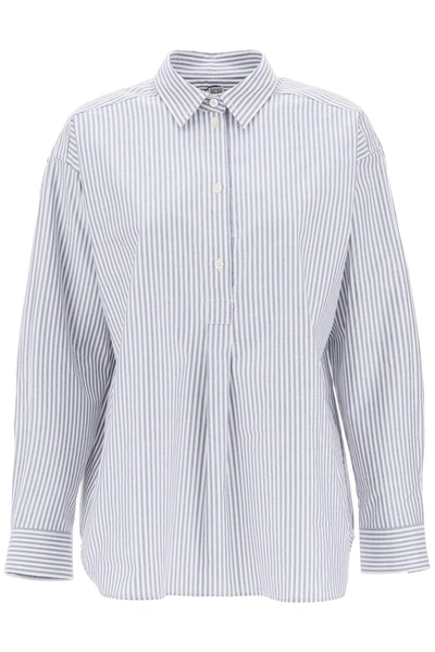 Shop Totême Toteme Striped Oxford Shirt