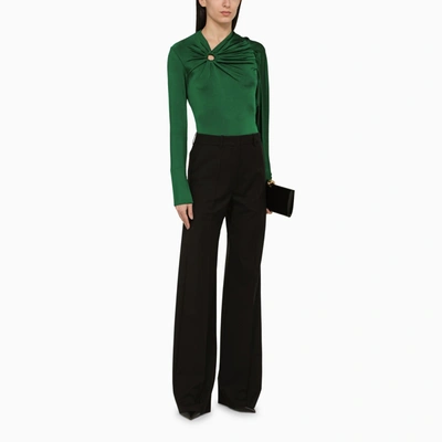 Shop Victoria Beckham Emerald Green Viscose Sweater