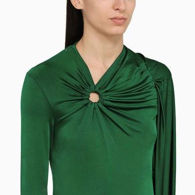 Victoria Beckham Draped Detail Asymmetric Button Sweater