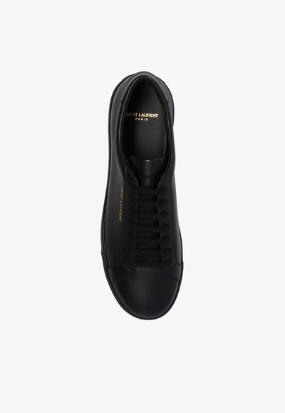 Shop Saint Laurent Andy Low-top Leather Sneakers In Black