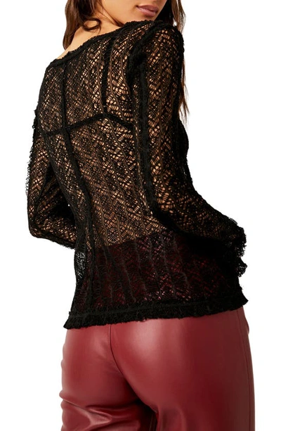 Free People On The Road Twisted Lace Top In Black
