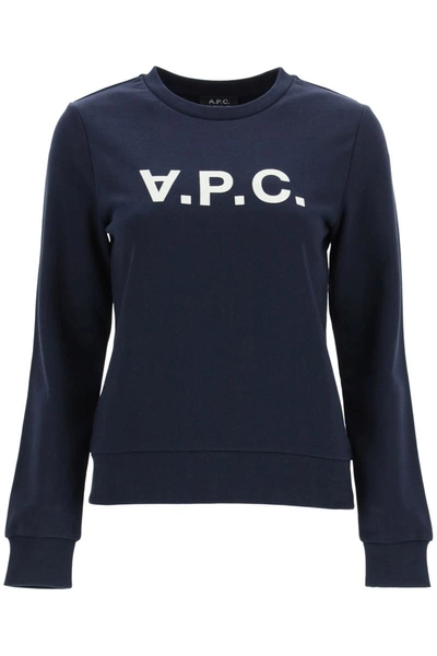 Shop Apc A.p.c. Sweatshirt Logo In Blue