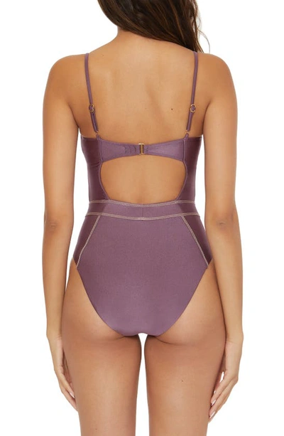 Shop Becca Color Sheen One-piece Swimsuit In Fig