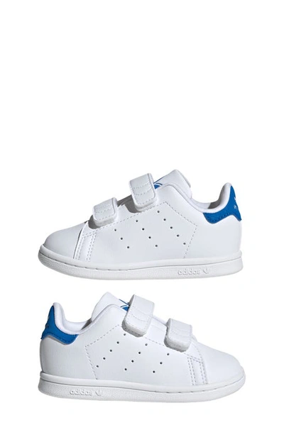 Shop Adidas Originals Kids' Primegreen Stan Smith Sneaker In White/ White/ Bluebird