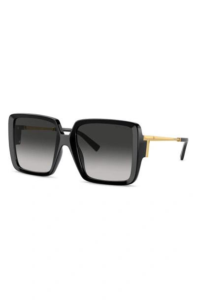 Shop Tiffany & Co . 55mm Gradient Square Sunglasses In Black