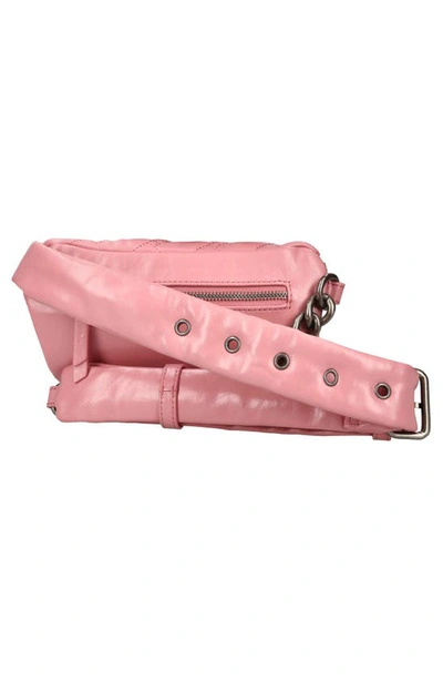 Shop Kurt Geiger Small Kensington Soft Quilted Leather Belt Bag In Pink