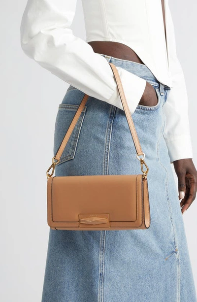 Jimmy Choo Mini Diamond Leather Shoulder Bag In Biscuit/ Gold