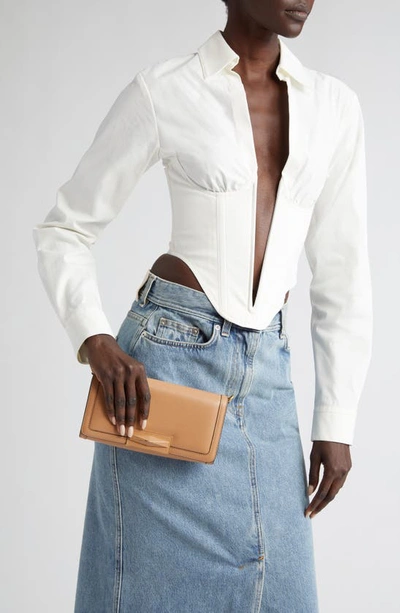 Jimmy Choo Mini Diamond Leather Shoulder Bag In Biscuit/ Gold