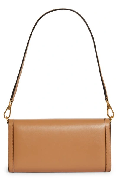 Shop Jimmy Choo Mini Diamond Leather Shoulder Bag In Biscuit/ Gold