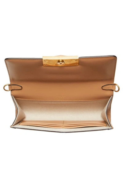 Shop Jimmy Choo Mini Diamond Leather Shoulder Bag In Biscuit/ Gold