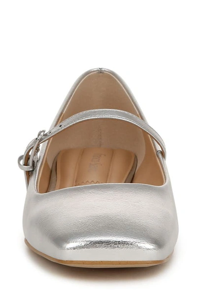 Shop Franco Sarto Tinsley Square Toe Mary Jane Flat In Silver