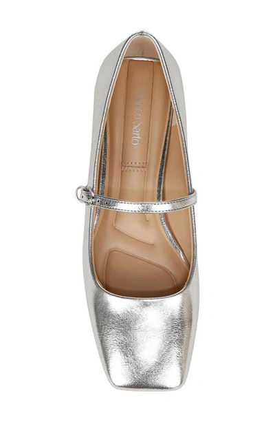 Shop Franco Sarto Tinsley Square Toe Mary Jane Flat In Silver