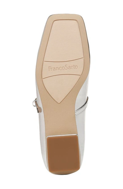 Franco Sarto Tinsley Square Toe Mary Jane Flat In Silver