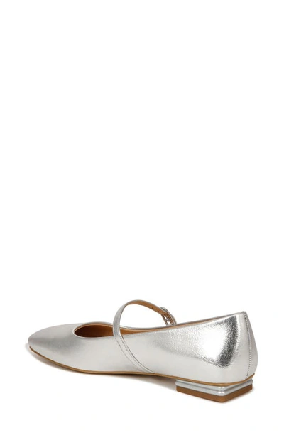 Franco Sarto Tinsley Square Toe Mary Jane Flat In Silver