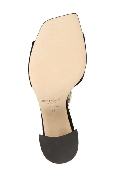 Shop Jimmy Choo Saeda Crystal Ankle Strap Sandal In Black/ Crystal