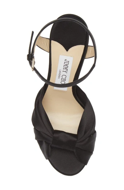 Shop Jimmy Choo Heloise Satin Platform Sandal In Black