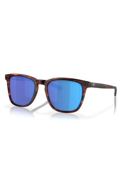 Costa Del Mar Sullivan 53mm Mirrored Square Sunglasses In Tortoise