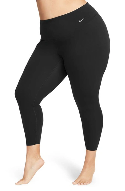Shop Nike Zenvy Gentle Support High Waist 7/8 Leggings In Black/ Black