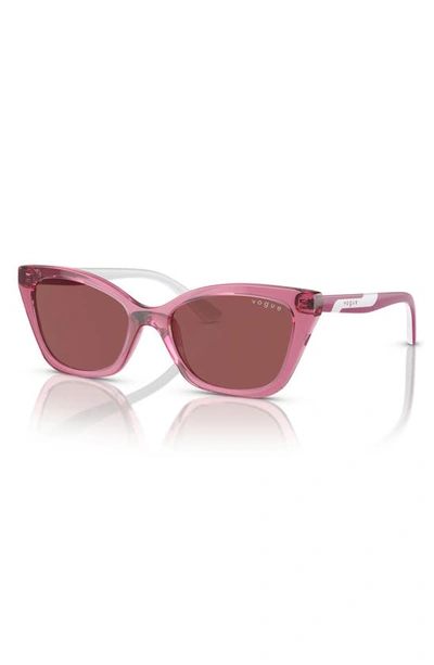 Shop Vogue Kids' 48mm Cat Eye Sunglasses In Dark Violet