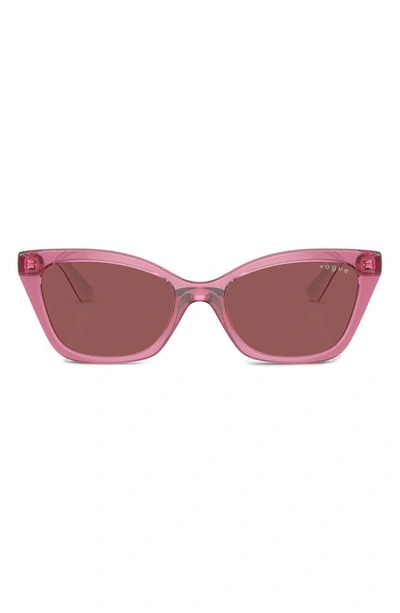 Shop Vogue Kids' 48mm Cat Eye Sunglasses In Dark Violet