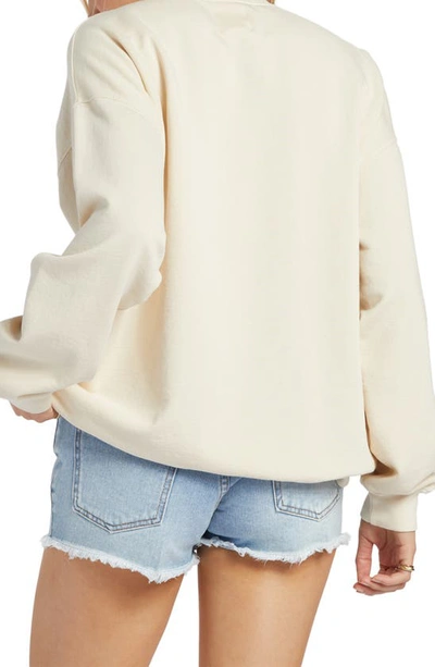 Shop Billabong Ride In Cotton Blend Graphic Sweatshirt In Whitecap