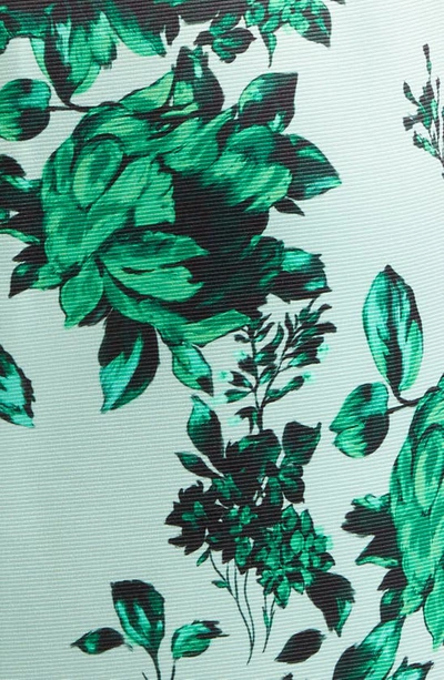 Shop Emilia Wickstead Adalina Floral Print Strapless Taffeta Faille Dress In Green Festive Bouquet