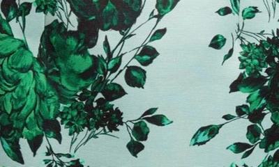 Shop Emilia Wickstead Adalina Floral Print Strapless Taffeta Faille Dress In Green Festive Bouquet