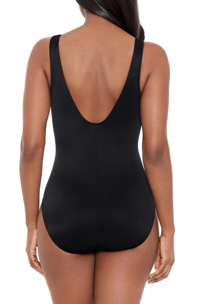 Shop Miraclesuit Bronze Reign Chamer One-piece Swimsuit In Black/ Multi