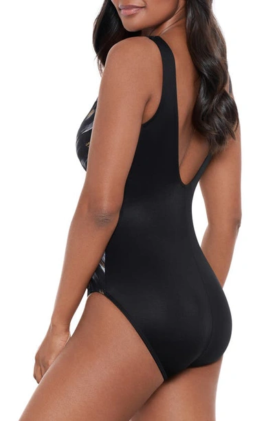 Shop Miraclesuit Bronze Reign Chamer One-piece Swimsuit In Black/ Multi