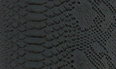 Shop Naked Wardrobe Snakeskin Print Front Slit High Waist Faux Leather Midi Skirt In Dark Grey