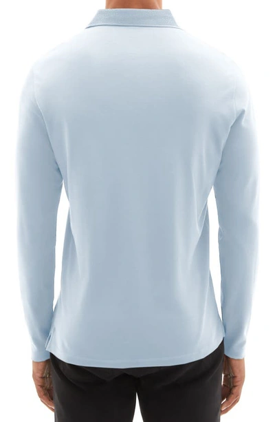 Shop Robert Barakett Georgia Long Sleeve Polo In Blue Haze